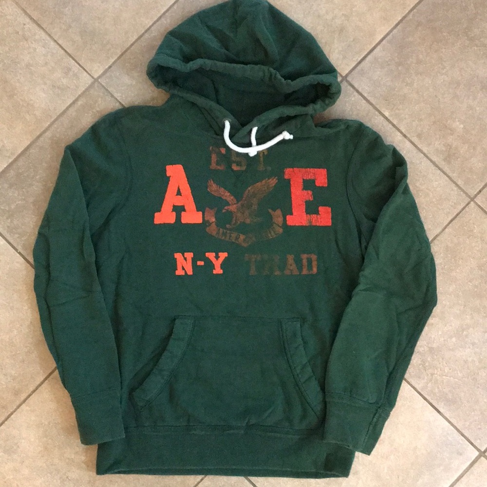 American Eagle Green Hooded Sweatshirt Size XS